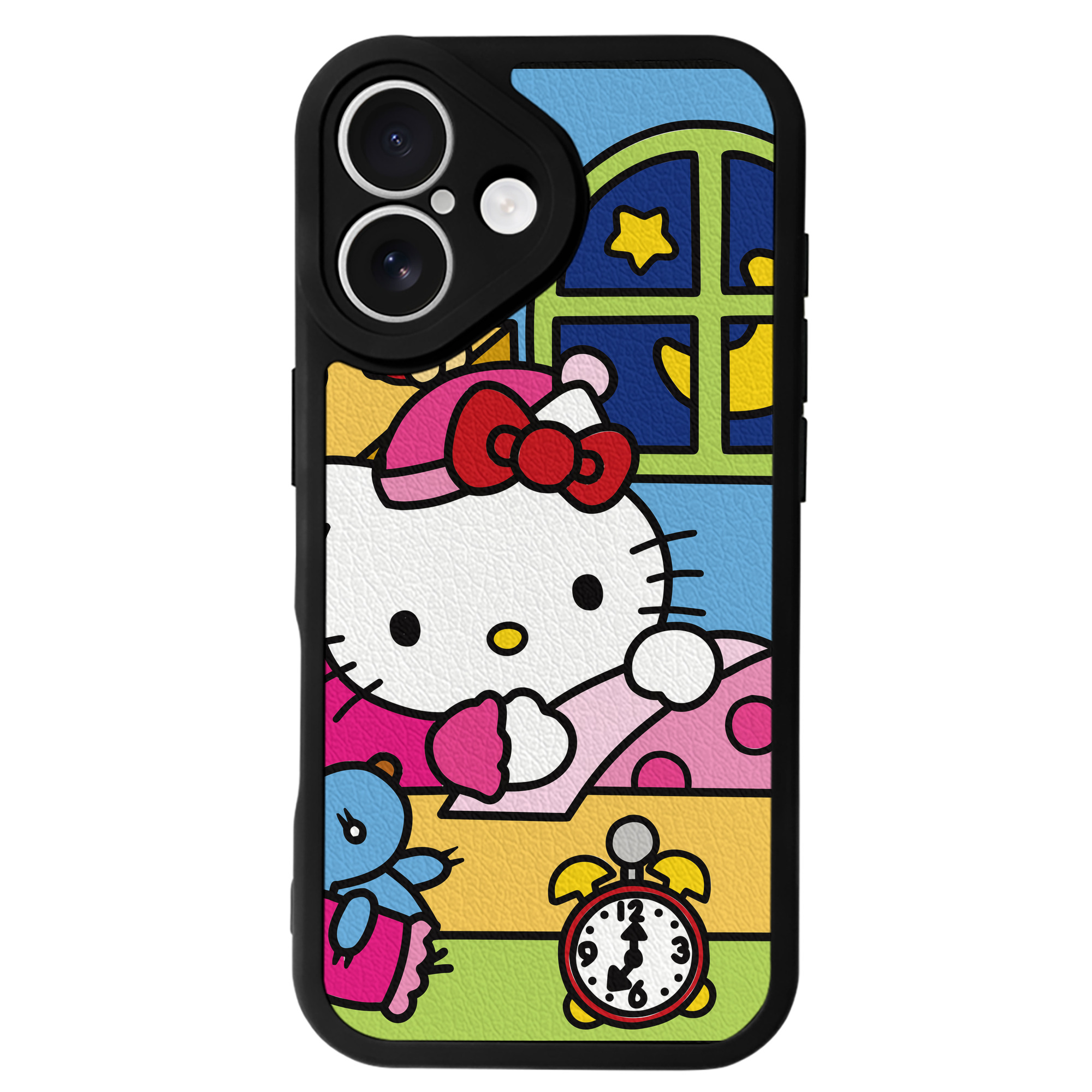 （画像用） Hello Kitty ハローキティ 【iPhone 16シリーズ対応】シリコンスマホケース（レザー調） 材質：シリコン